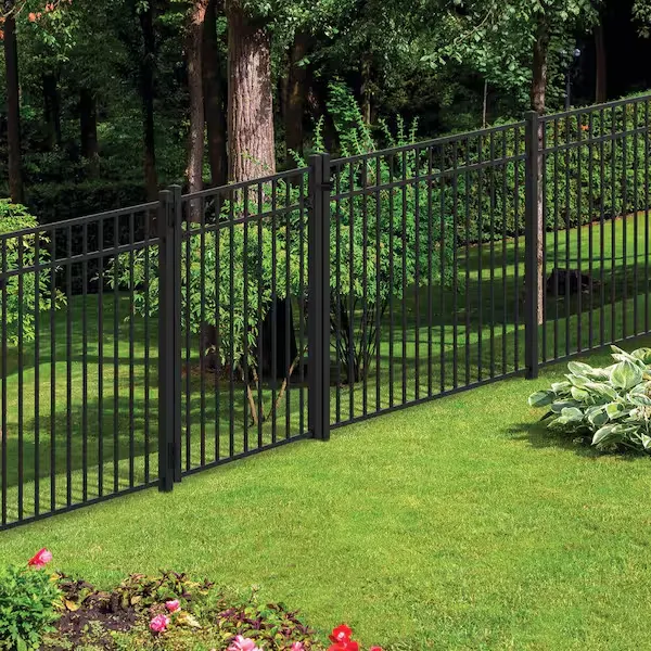 4.5 ft. x 6 ft. Black 3 Rail Aluminum Adjustable Fence Gate Kit