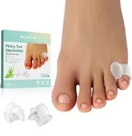 Pinky Toe Separator 12 Pcs Gel Toe Spacers Bunion Corrector for Feet Black