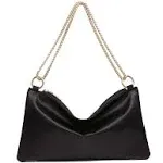 Verdusa Women&#039;s Satin Evening Handbag Shoulder Bag Purse One Size, Black 