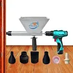 HOUBYU Electric Mortar Grout Gun Portable Pointing Grouting Caulking Gun with 3 Nozzles (without Electric Drill)