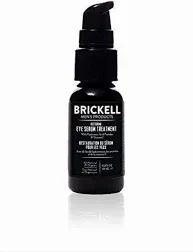 Brickell Men's Dark Circle Under Eye Treatment Serum For Men, Natural and Organic Eye Gel to Firm Men's Wrinkles, Reduce Dark Bags Under Eyes, and Promote Youthful Skin, 0.65 Ounce, Unscented