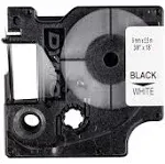 Label Tape Cartridge, Black/White, Labels/Roll: Continuous