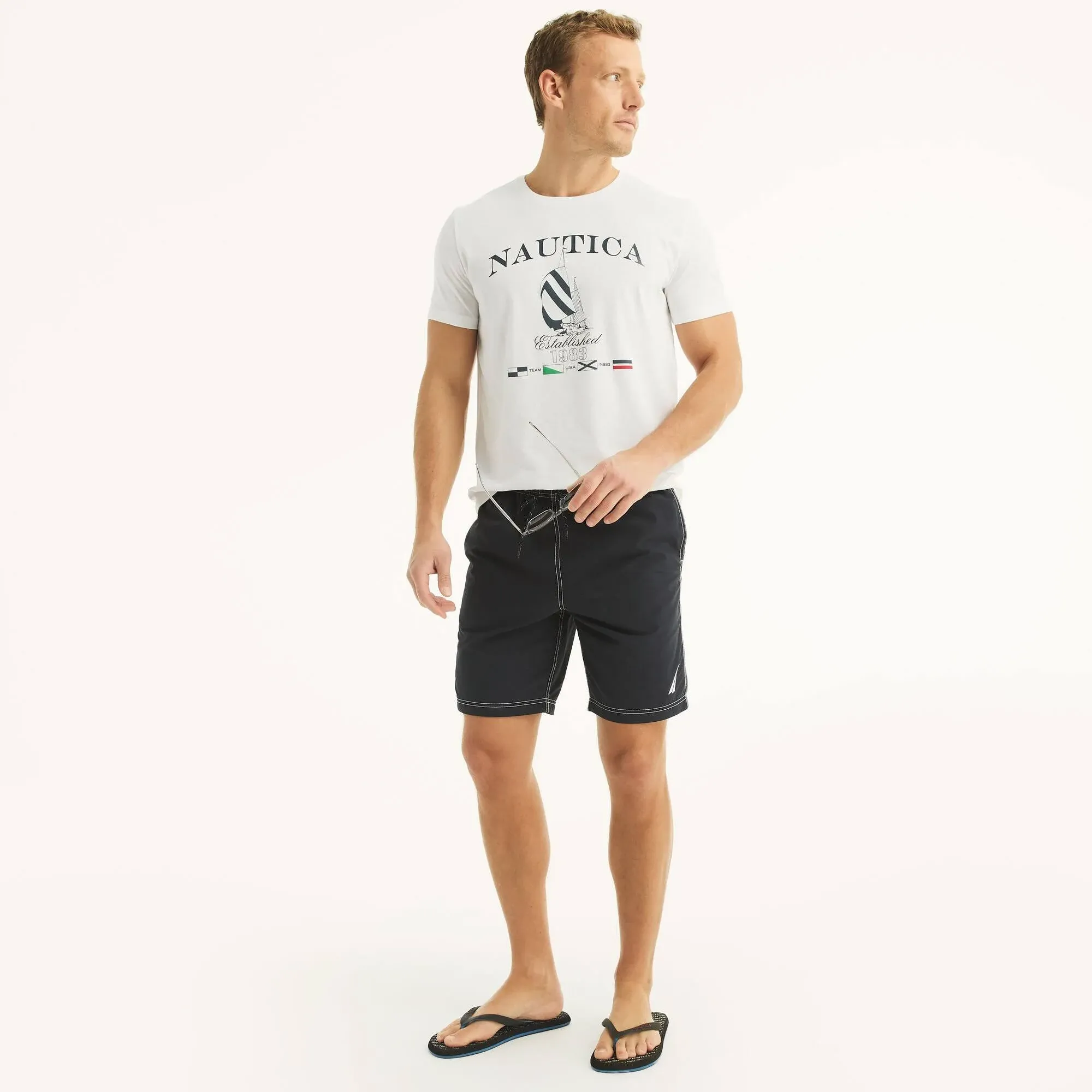 Nautica Men's Quick-Dry Signature Swim Trunks