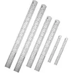 ZZTX 100% Stainless Steel Ruler Straight Edge Metal Ruler Set for Engineering of