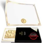 100 Professional Award Certificate Paper 8.5 x 11 with Seals, Gold Foil Borde...