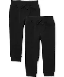 Baby And Toddler Boys Fleece Jogger Pants 2-Pack - Black