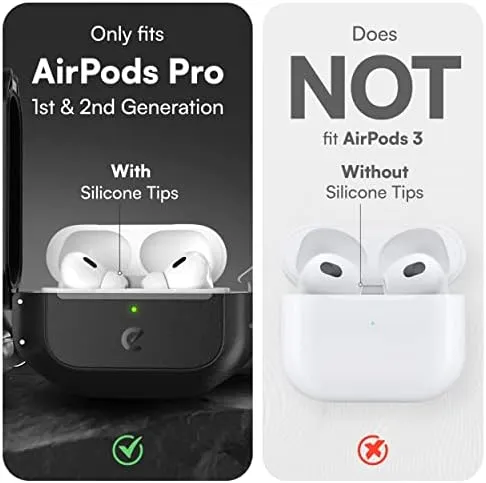 Keybudz Airpods Pro Case with Lock Waterproof Airpods Pro 2nd Generation Case Cover with Carabiner