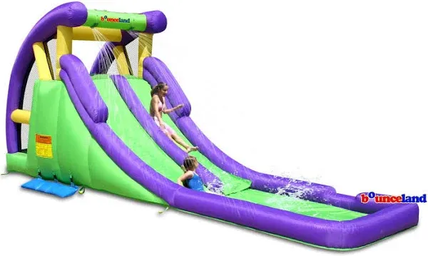 Bounceland Double Water Slide with Splash Pool