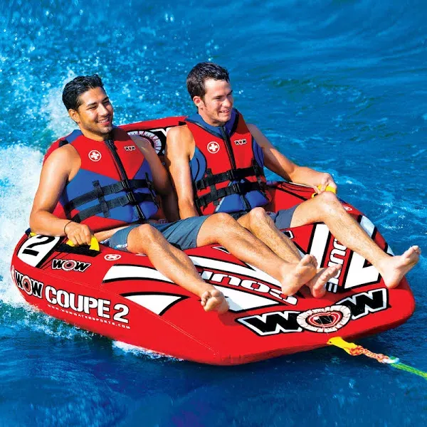 2 Person Towable Tube, Inflatable Boating Lake Riding Tube with Tow Connector