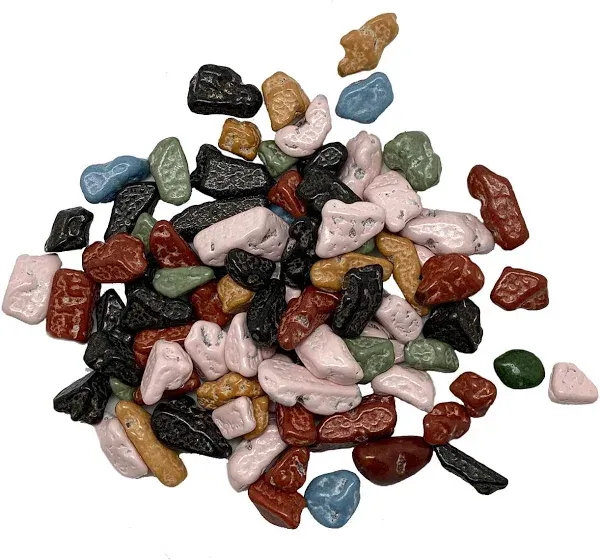 Chocolate Rocks - 1lb Resealable Stand Up Candy Bag - Realistic Edible Rock Candy - Candy Coated Chocolate Rocks in Various Shapes and Colors - Bulk Candy for Parties