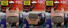 EBC HH FA296HH front &amp; FA436HH rear brake pads set fits 2013-2021 Kawasaki ZX6R