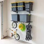 StoreYourBoard Heavy Duty Garage Wall Shelves 4' Wall Mount Storage Shelf with Hooks