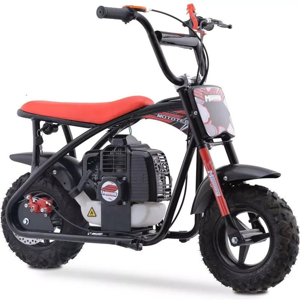 MotoTec Bandit 52cc 2-Stroke Kids Gas Mini Bike - Red