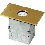 Enerlites 975547-C 1-Gang Floor Box Kit with 20A Single Tamper-Resistant Receptacle, Brass