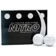 Nitro Golf Nitro Ultimate Distance Golf Balls, White - 12 pack