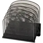 Safco Onyx Mesh Desk Organizer 5 Tiered Sections