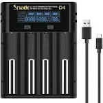 Intelligent Charger, Snado Universal Smart Charger LCD Display for Rechargeable Batteries Li-Ion Batteries 18650 18490 18350 17670 17500 16340 14500,