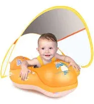 LAYCOL Baby Swimming Float Inflatable Baby Pool Float Ring Newest with Canopy