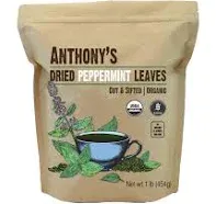 Anthony's Organic Peppermint Leaves, 1 lb, Gluten Free, Non Gmo, Cut & Sifted, Non Irradiated, Keto Friendly