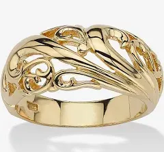 PalmBeach Jewelry 18K Gold Over Sterling Silver Swirl Dome Ring