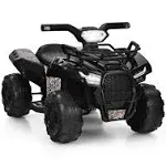 6V Kids ATV Quad Electric Ride On Car with LED Light and MP3, Black