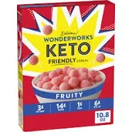 Fruity Wonderworks Keto Friendly Breakfast Cereal, Keto Friendly Snack, 1g sugar, 10.8 oz