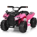 6V Kids ATV Quad Electric Ride On Car with LED Light and MP3, Pink