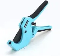 SHALL PVC Pipe Cutter, Cuts up to 2-1/2”, Heavy-Duty Aluminum Ratchet Pipe Cutter Tool for PVC, PPR, PE, PEX, Plastic Hoses & Plumbing Pipes, Fast Pipe Tube Cutters with High Performance SK5 Blade