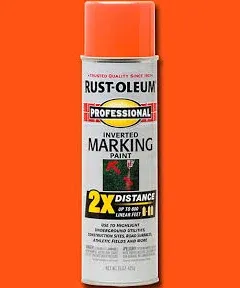 266590-6PK Professional 2X Distance Inverted Marking Spray Paint, 15 Oz, Fluores