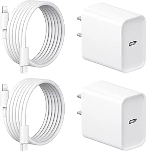 Iphone 14 13 12 11 Fast Charger USB C Wall Charger [2-Pack] 6FT Fast Charging Cable Compatible with iPhone 14/14 Pro/14 Pro Max/iPhone 13/12/11/X/8/7/