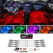 LEDGLOW 6 pc Flex Million Color LED Interior Accent Light Kit w/ REMOTE - Truck