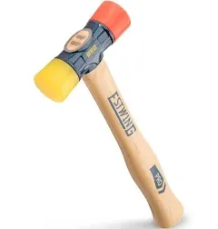 Estwing - DFH-12 Rubber Mallet - 12 Oz Double-Face Hammer with Soft/Hard Tips &amp; 