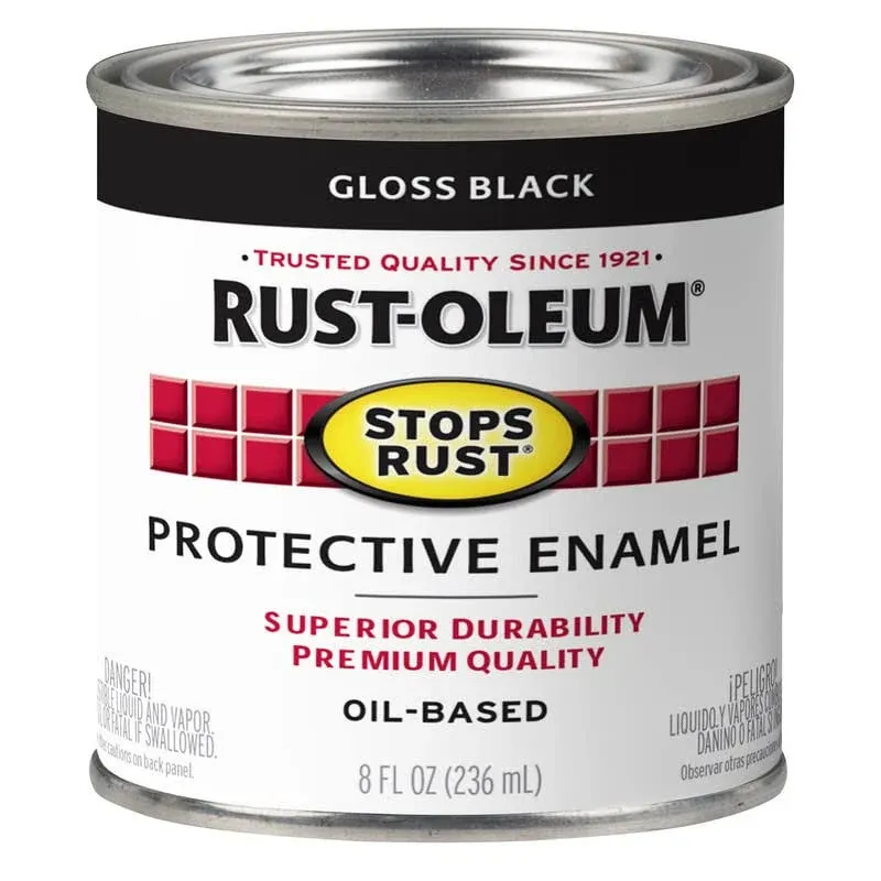 Rust-Oleum Stops Rust Protective Enamel Paint Gloss Black 8 oz 353490