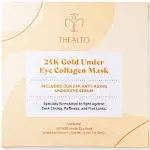 Thealto 24k Gold Under-Eye Collagen Masks + Anti-Aging Under-Eye Serum, Eliminates Dark Circles and Fades Fine Lines