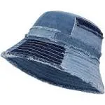 GuanGu Bucket Hat for Women Men Summer Beach Travel Wide Large-X-Large, Demin 