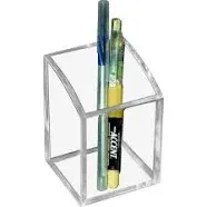 Kantek AD20 2 3/4" x 2 3/4" x 4" Clear Acrylic Pencil Cup