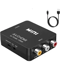 Mini HDMI to 3RCA Composite Video Audio Adapter Converter for TV DVD PC