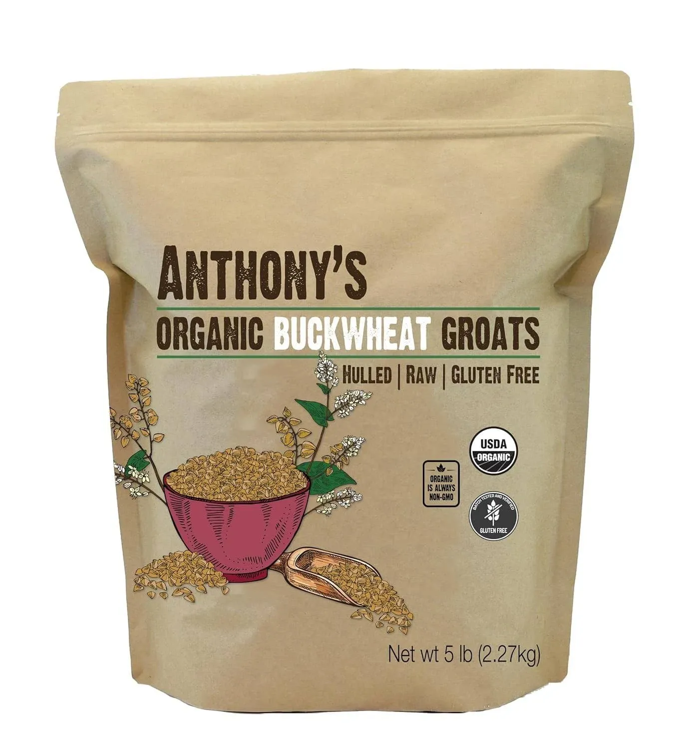 Anthony&#039;S Organic Buckwheat Groats (5 Lb)