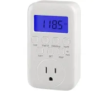 HBN Electricity Usage Monitor LCD Plug in Power Meter Digital Cost Watt/VA KWH/H