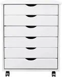 DEVAISE 7-Drawer Chest Wood Storage Dresser Cabinet with Wheels White