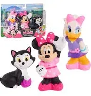 Disney Junior Minnie Mouse 3-Pack Bath Toys, Figures Include Minnie Mouse, Daisy Duck, and Figaro