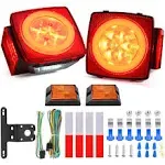 Nilight 2PCS Square LED Trailer Light Kit with Halo Glow Submersible LED Stop...