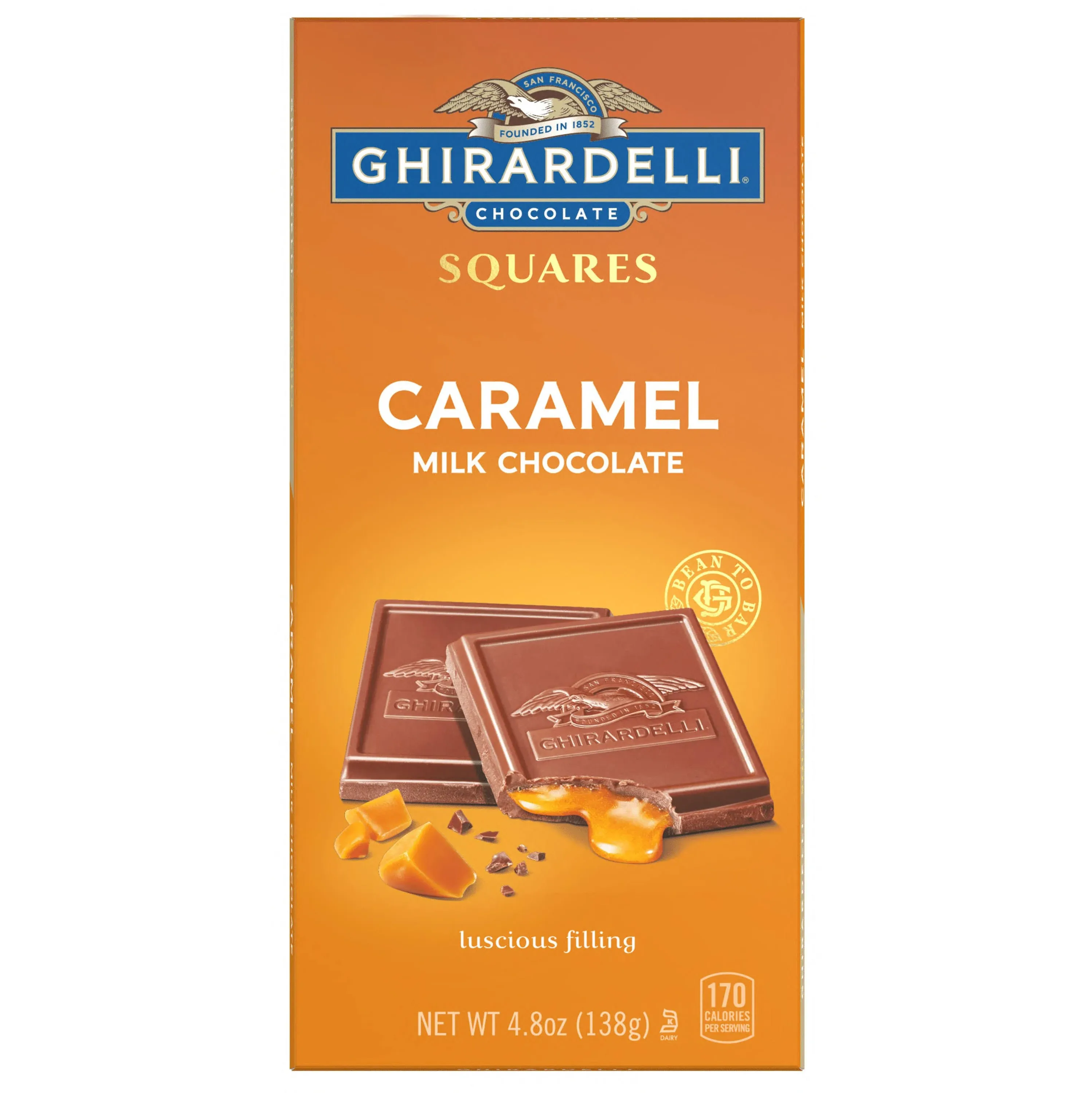 Ghirardelli Milk Chocolate, Caramel, Squares - 4.8 oz