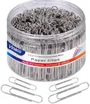 Vinaco Paper Clips Non Skid, 500pcs Medium and Jumbo Paper Clips (1.3 inch & 2.0 inch), Durable & Rustproof, Coated Paper Clip Great for Office