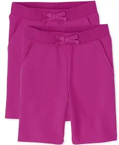 Girls French Terry Shorts 2-Pack - Pink