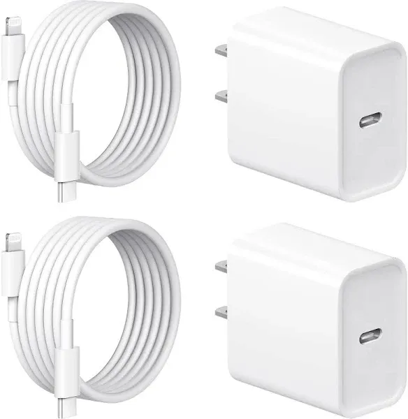 iPhone 14 13 12 11 Fast Charger USB C Wall Charger [2-Pack] 6FT Fast Charging Cable Compatible with iPhone 14/14 Pro/14 Pro Max/iPhone 13/12/11/X/8/7/6/iPad Pro/Mini/AirPods