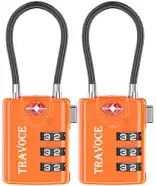 Travoce TSA Approved Luggage Combination Locks, Orange