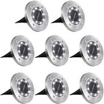 Solar Ground Lights8 Led Garden Lights Patio Disk Lights Inground Outdoor Landsc