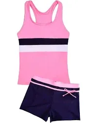 Uhnice Girls Swimsuit Two Piece Tankini Swimwear with Boyshort