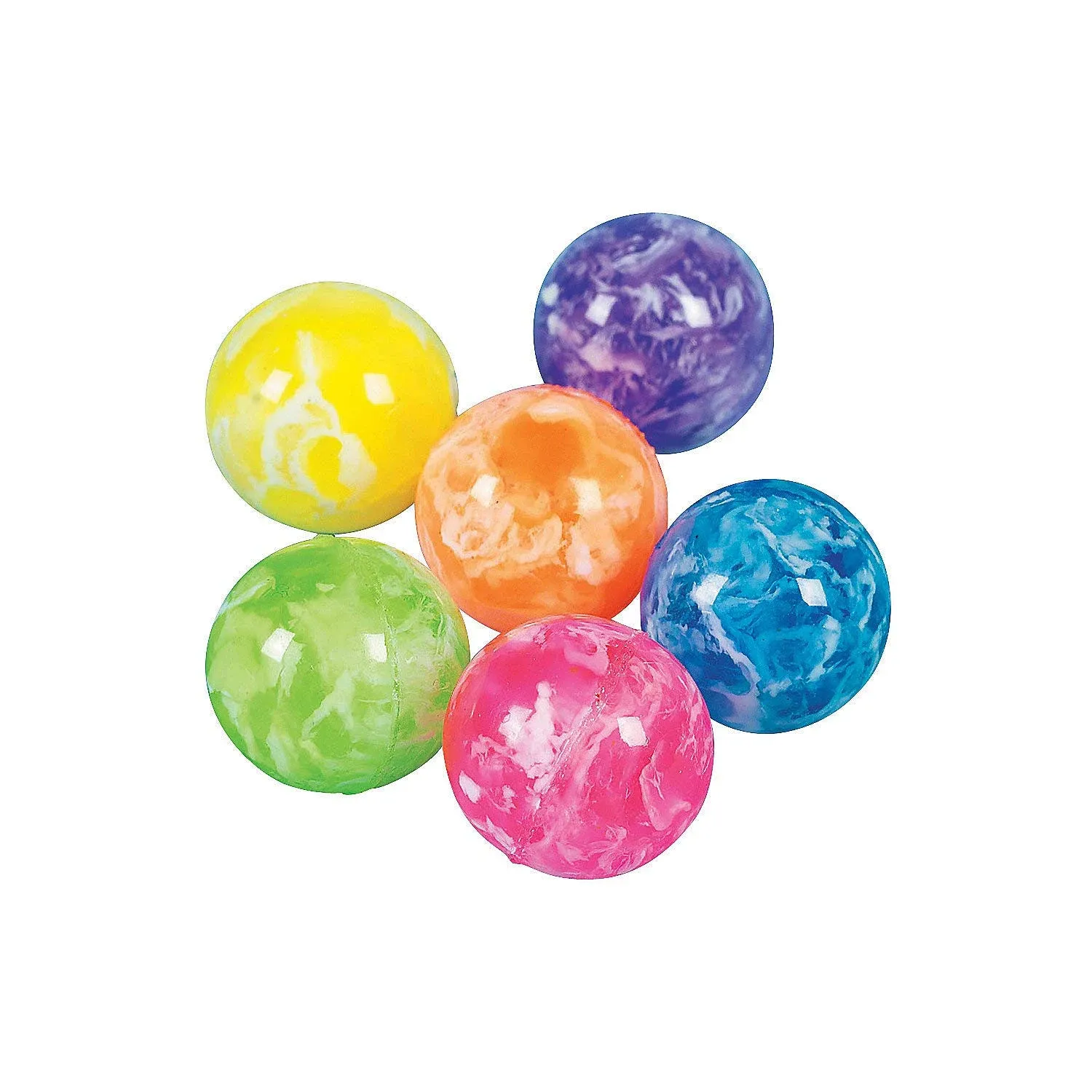 Fun Express Mini Neon Swirl Bouncing Balls - 48 Pieces